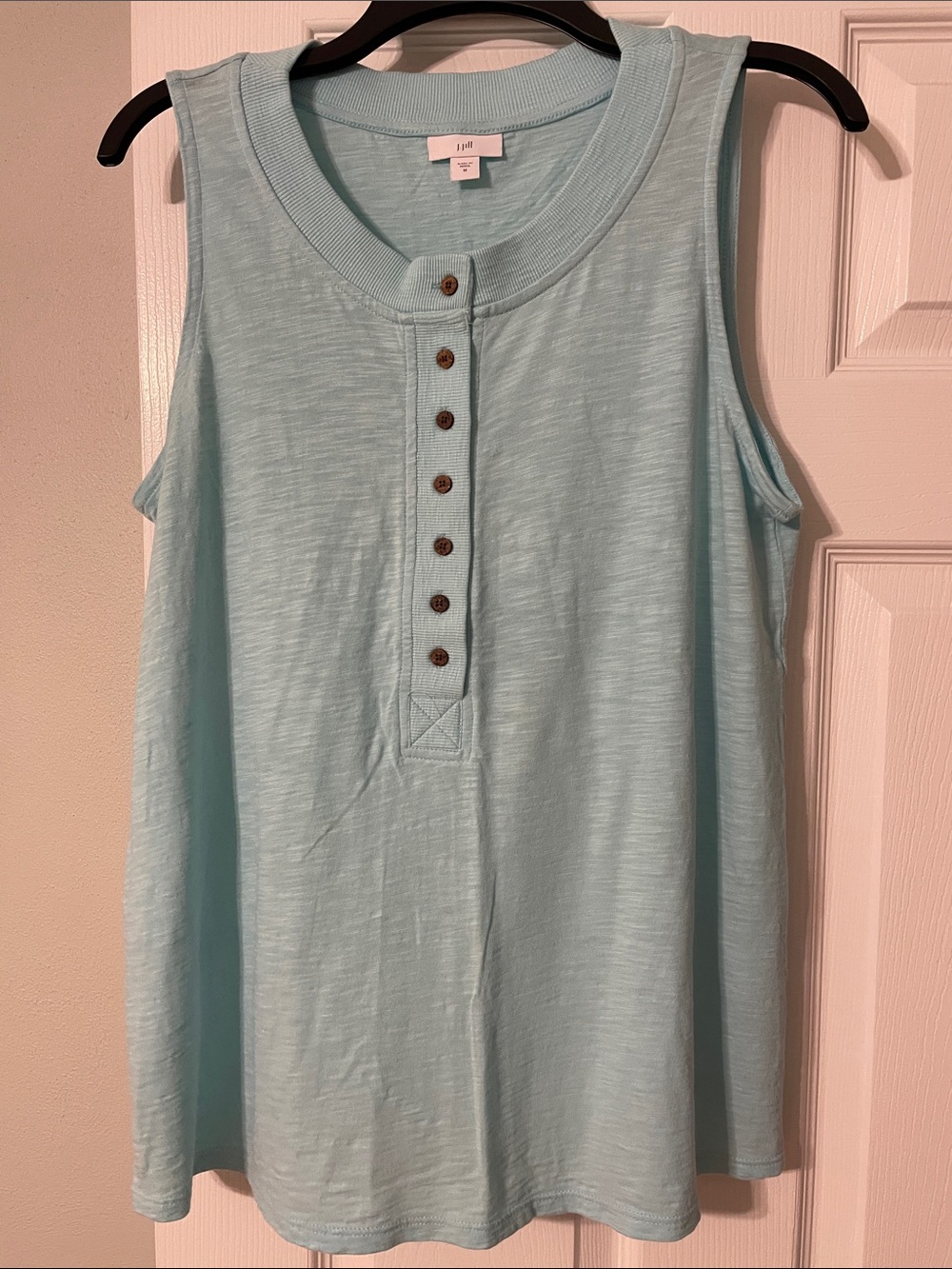 J. Jill turquoise sleeveless henley style tank